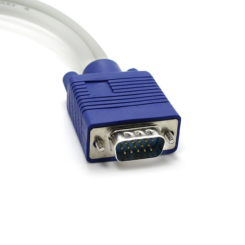 vga一分电脑连接线高清分屏一拖二分分配器频器分配器