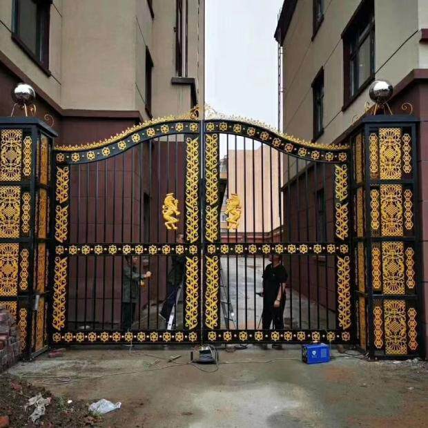 铁艺大门配件柱子阳台护栏小区村口街道拱门铁艺定制