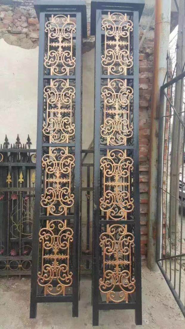 铁艺大门配件柱子阳台护栏小区村口街道拱门铁艺定制