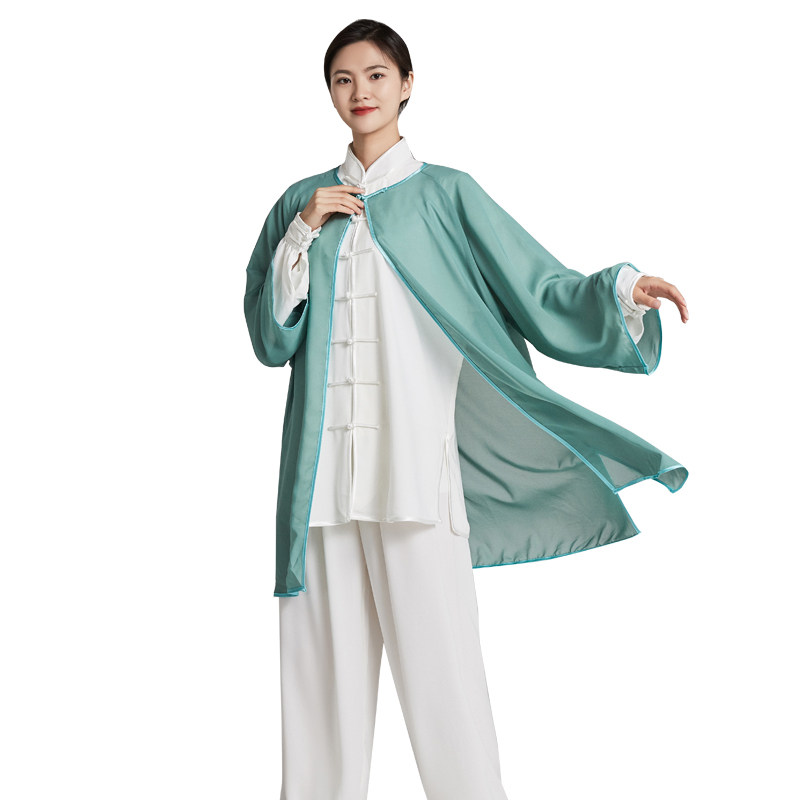 清语单件太极服披纱披披风披肩武术表演比赛服太极服