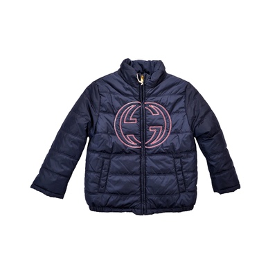 荷兰直邮gucci古驰经典儿童蓝色羽绒服童装293262棉袄