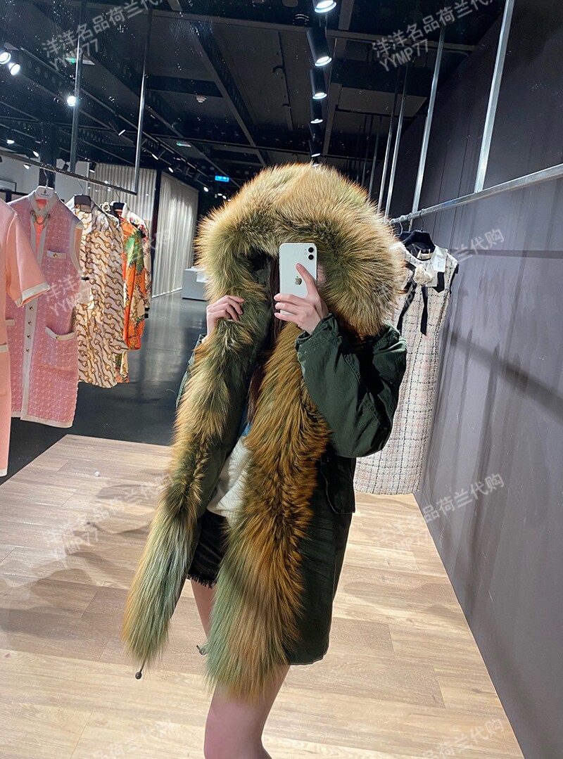 荷兰直邮mrmrsitaly皮草夫妇大衣狐狸毛领皮草