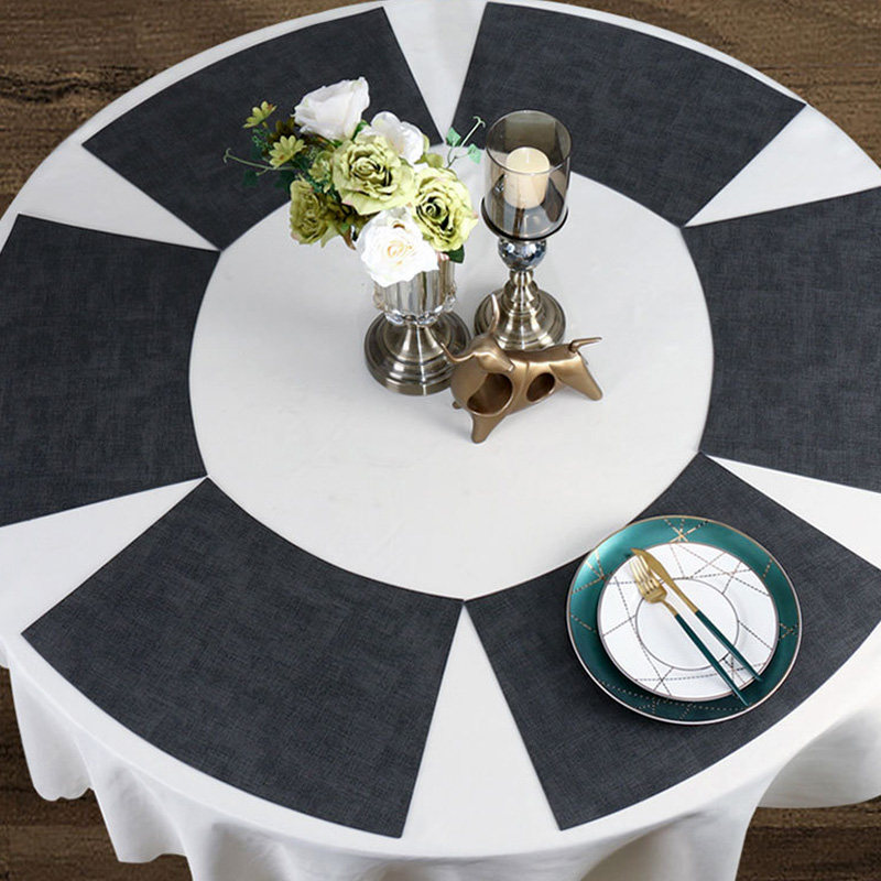 扇形中式酒店专用皮革圆桌餐桌垫餐防水防油餐垫