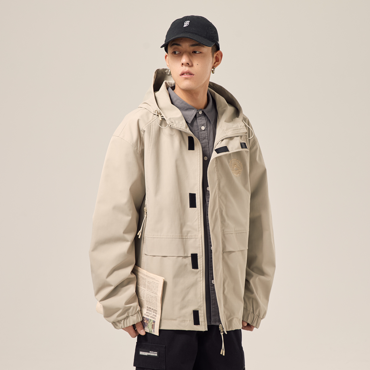 男道宽松休闲冲锋流连潮流男生2022夹克工装夹克