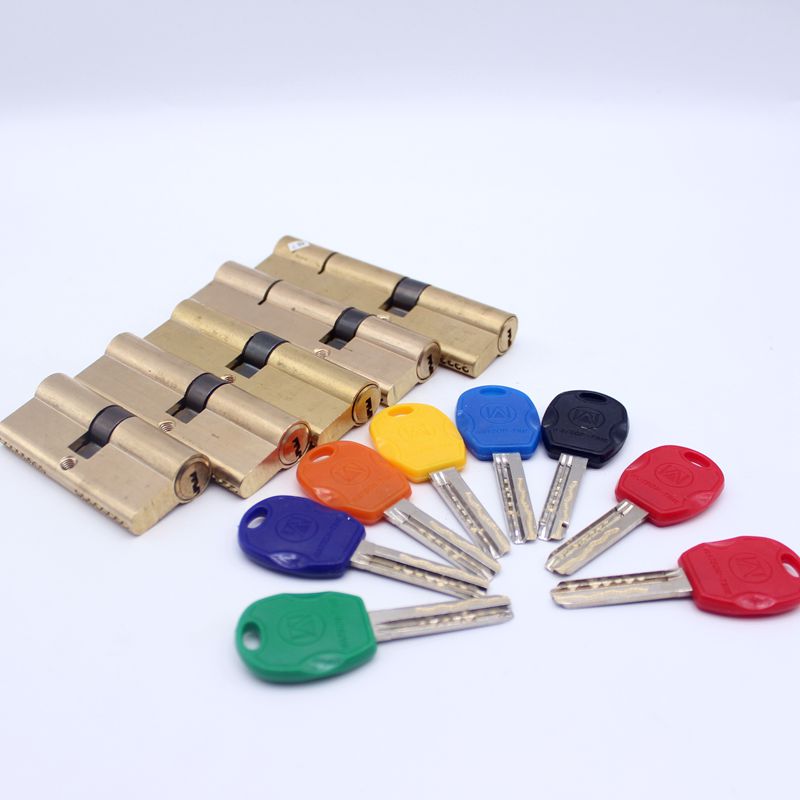 防盗门七彩级塑盒吸塑锁芯钥匙通用型特价abc蛇形机械门锁