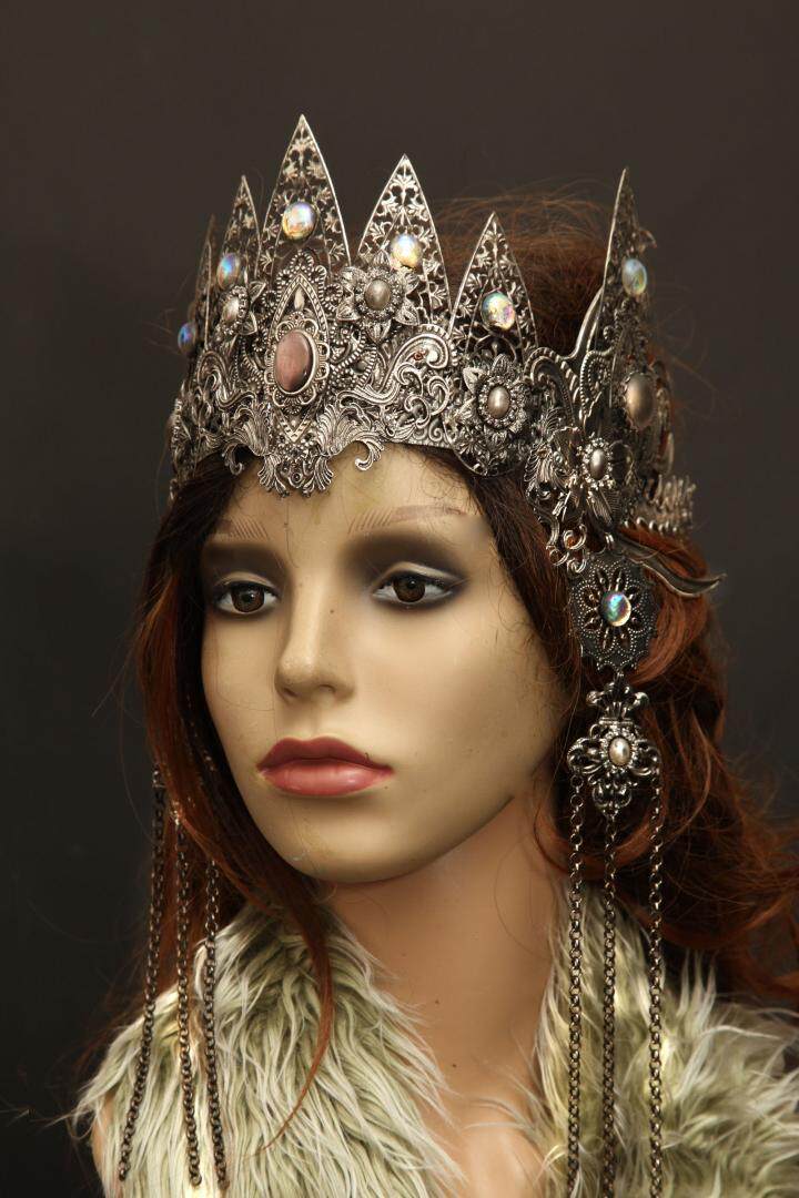 德国代购gothic手作复古幻想哥特花丝邪恶女王新娘头饰