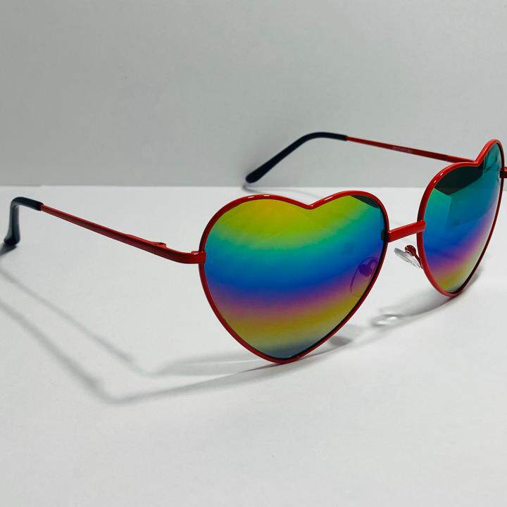 rainbow美国代购手作迷人彩虹镜片防紫外线优质心形太阳眼镜