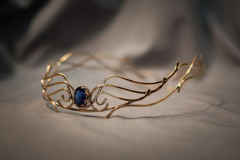 海外代购elven手作精灵花丝王冠婚礼主题派对皇冠配饰