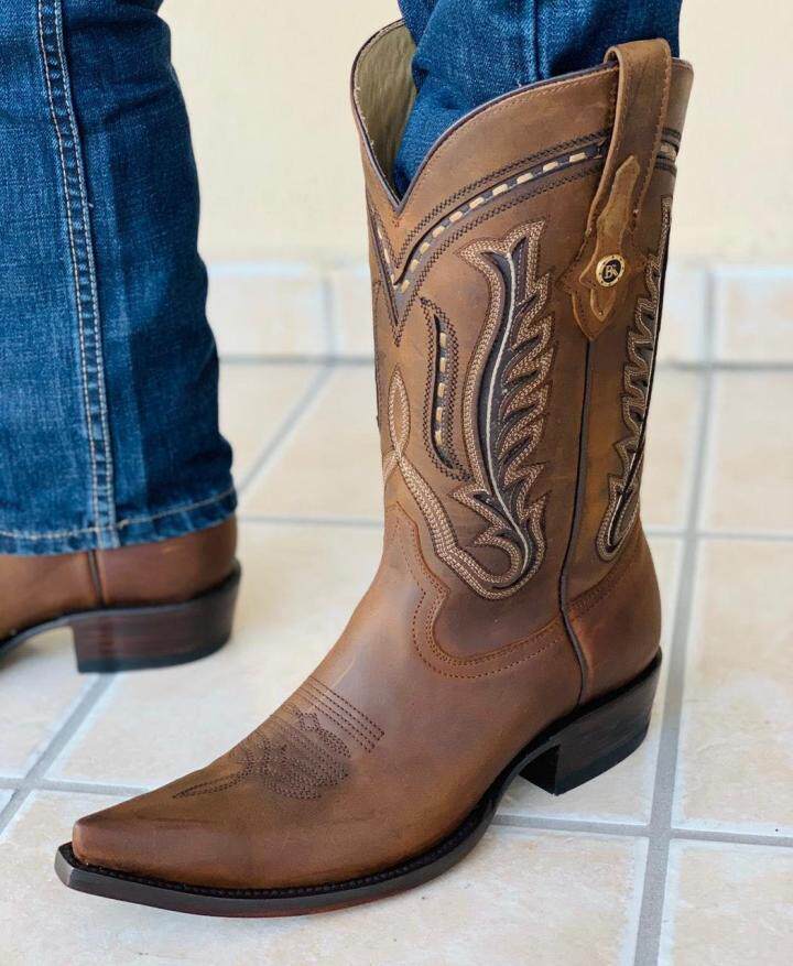 cowbow美国代购手作迷人复古西部牛仔风明线装装饰时装靴