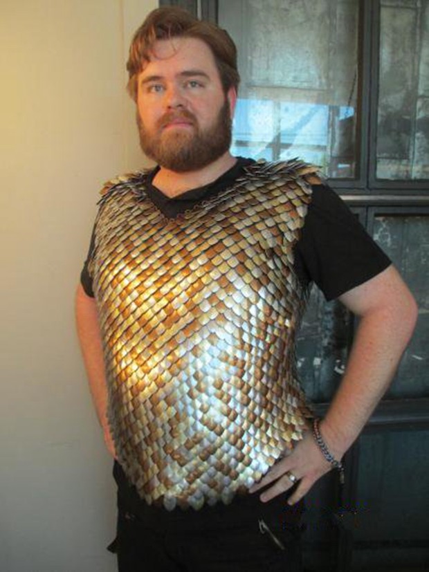 美国代购armor手作复古鱼鳞网状护甲胸甲cosplay服饰