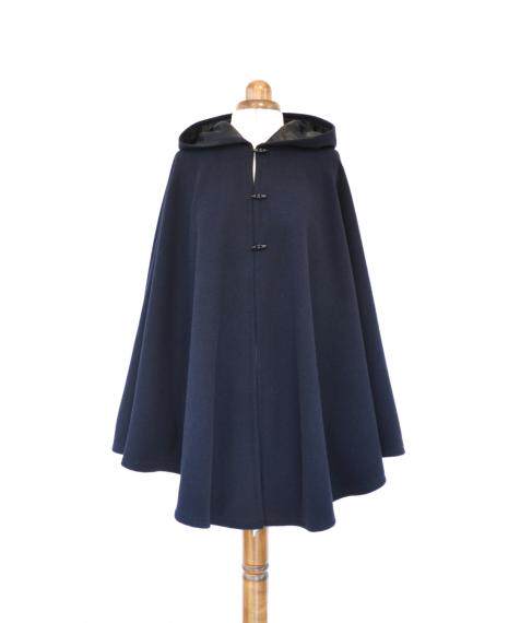 英国代购wool手作复古中世纪羊毛黑色连帽披风短外套