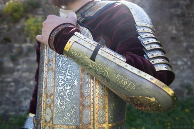 乌克兰代购king手作不锈钢黄铜花纹护腕cosplay演出服饰