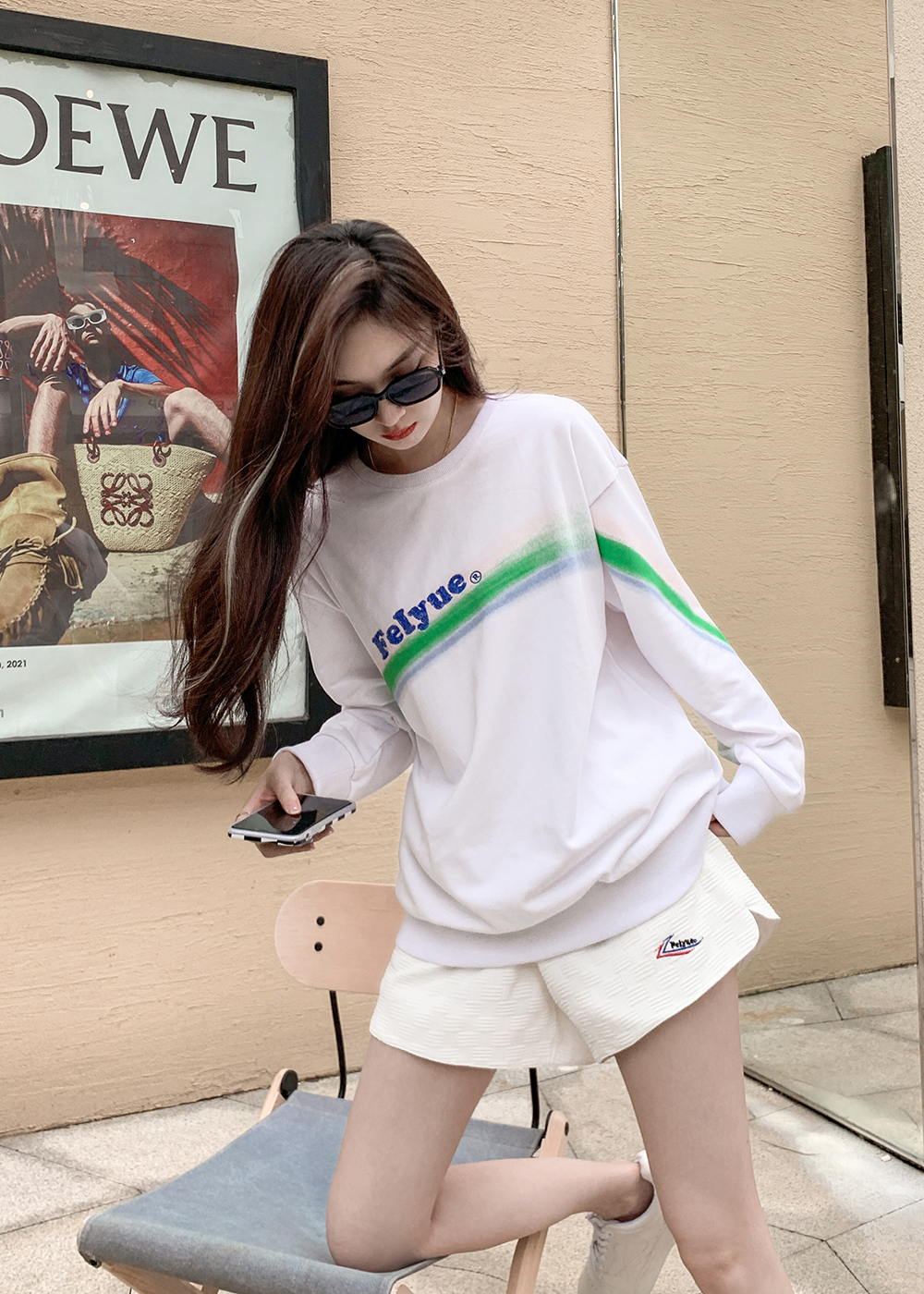 烈儿Lierkiss【飞跃卫衣】宽松显瘦白色字母印花上衣女春秋季长袖