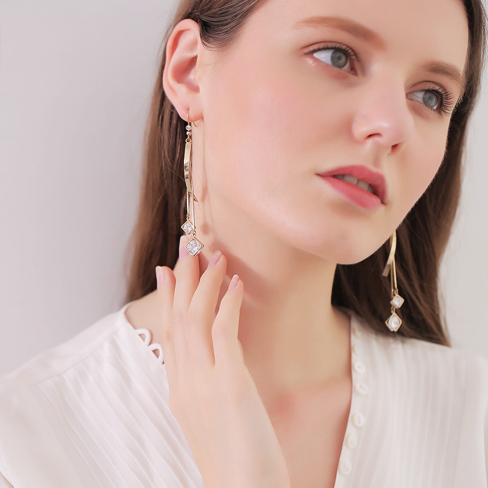 威妮华韩国流苏耳环女长款气质银针s925网红超仙耳环