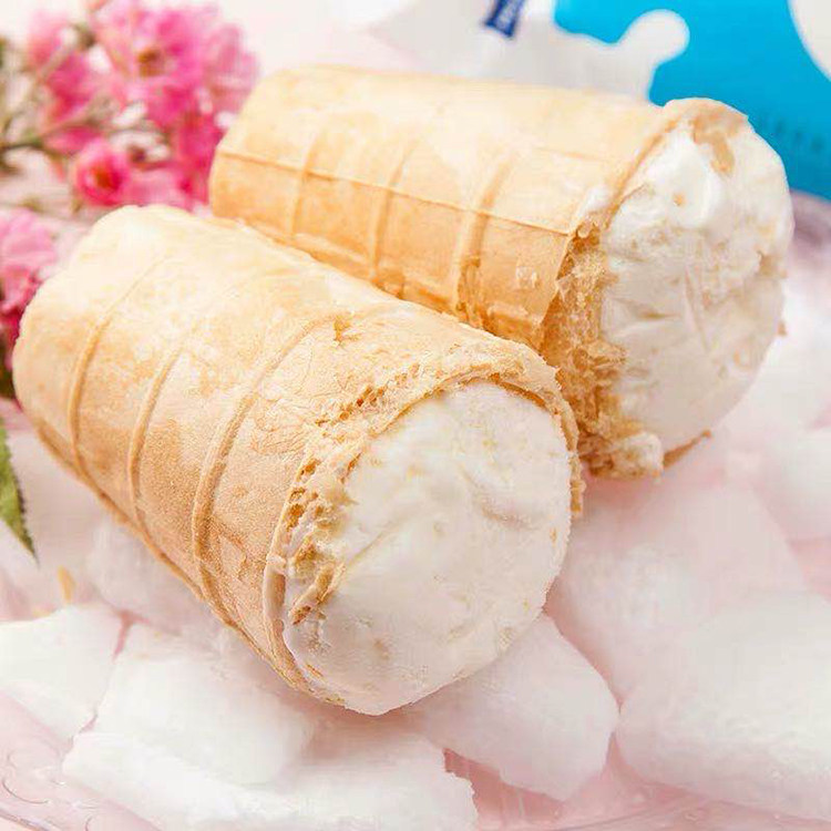 香草冰淇淋普习俄罗斯进口华夫杯冰激凌甜筒80g冰淇淋