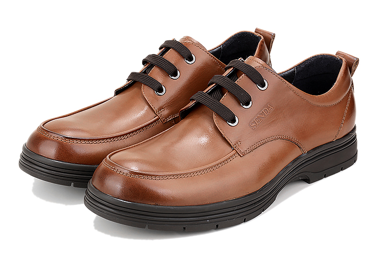 男鞋2021森达皮鞋休闲系带英伦时尚板鞋热销单鞋