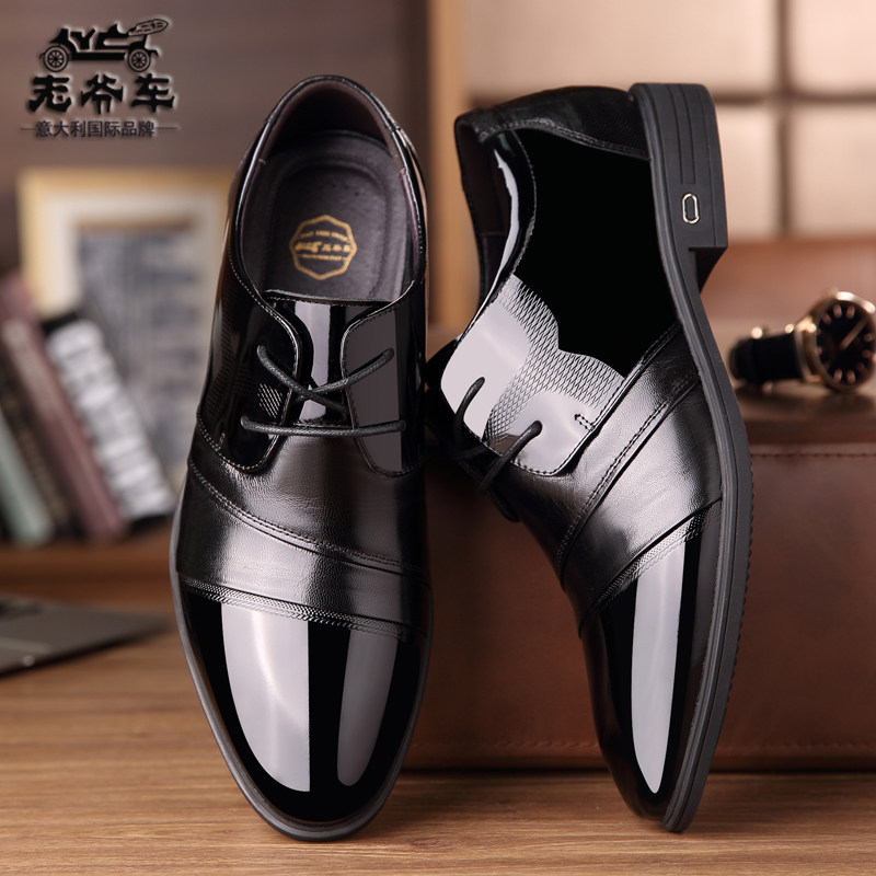 英伦正品老爷车皮鞋春季真皮尖头韩版商务正西装单鞋