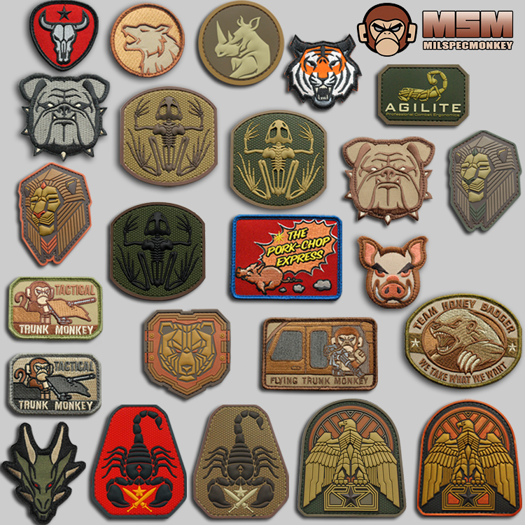 美国产原品 战术猴子MSM 臂章肩章 士气章 技能章 背包贴 魔术贴