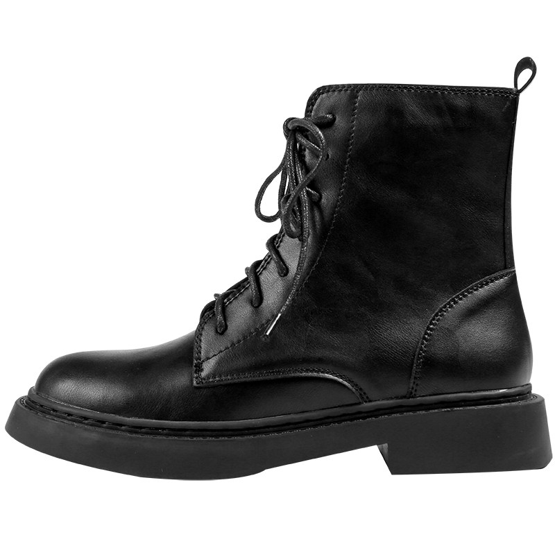 【福利款 】2020新款潮鞋带帅气马丁靴女短靴英伦风黑色机车靴子