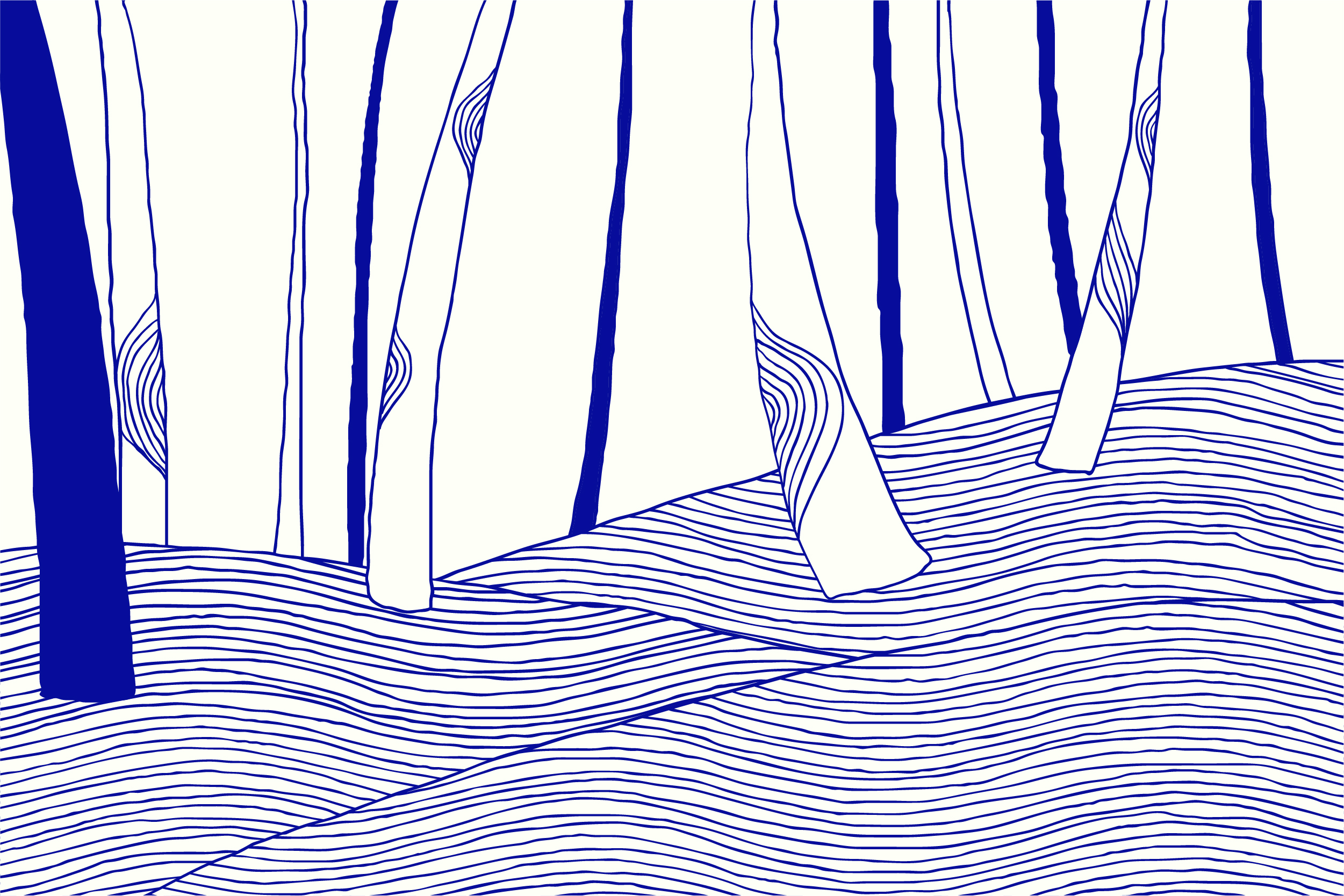 极简线描手绘风景插画简约留白空间绘本文艺设计素材