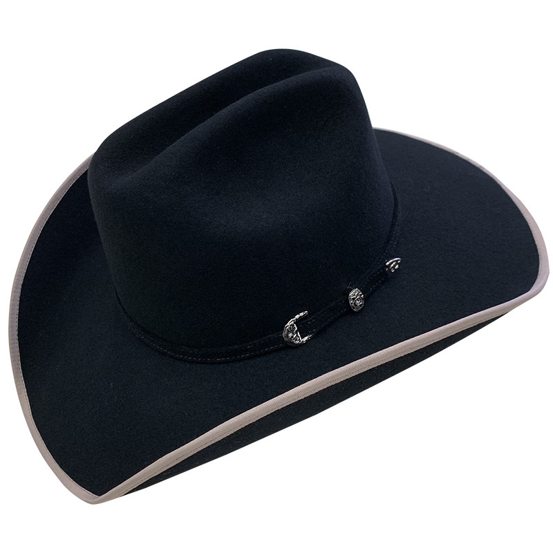 新款纯羊羊毛礼帽美国西部原版大檐牛仔帽赛马帽子