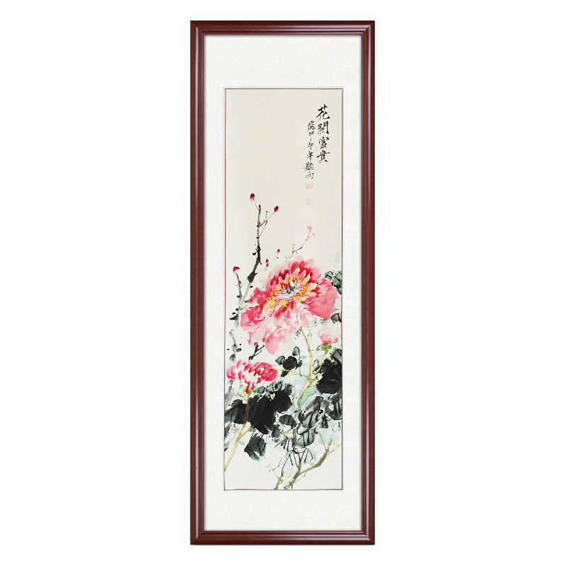 国画牡丹水墨花鸟画手绘竖幅客厅字画作品书房国画