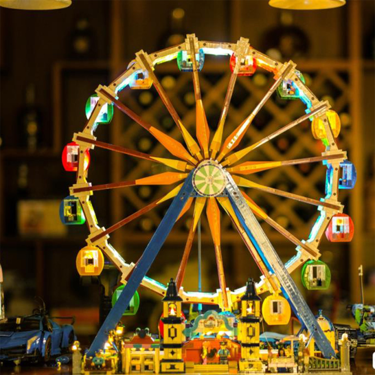 乐高摩天轮旋转木马moc建筑街景迪士尼城堡游乐园礼物塑料积木