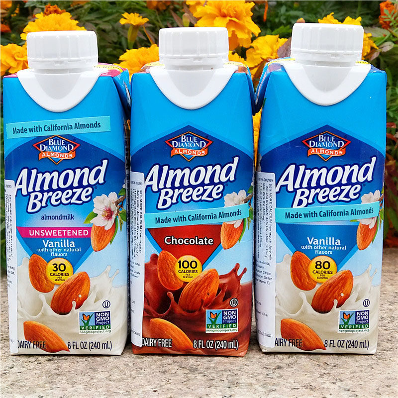 美国低卡无糖杏仁奶饮料blue diamond almond breeze unsweetened