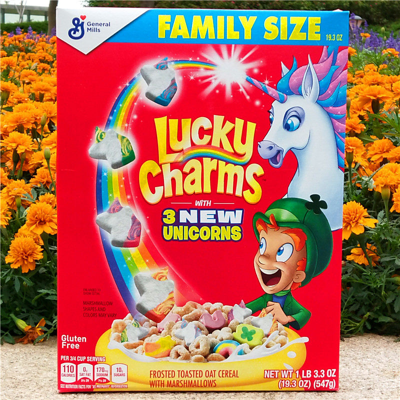 通用磨坊谷物棉花糖燕麦圈儿童即早餐luckycharms水果