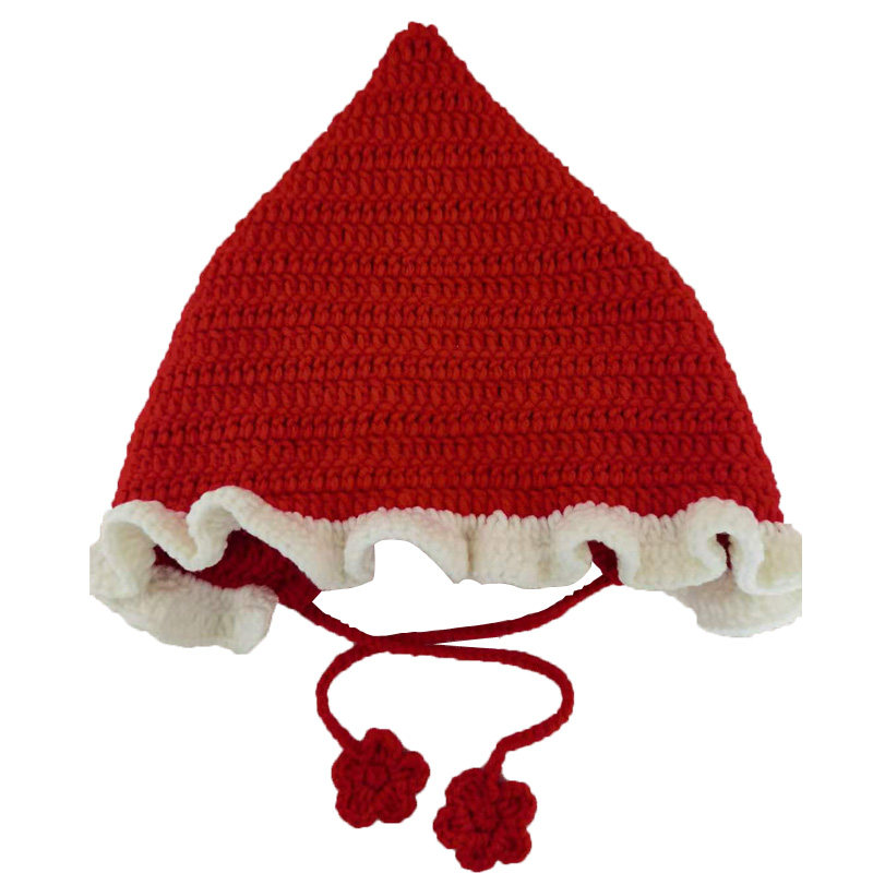 童瑞手工宝宝秋冬冬天保暖针织尖尖巫师小红帽帽子