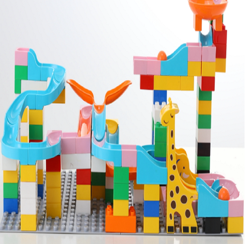 儿童abs颗粒轨道积木拼搭幼儿园宝宝滚珠滑道塑料积木