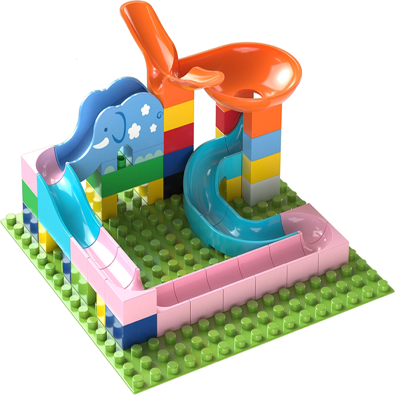 儿童abs颗粒轨道积木拼搭幼儿园宝宝滚珠滑道塑料积木