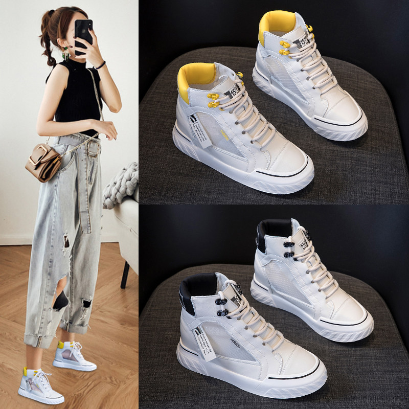 高腰夏天搭配裙子鞋子子女2021夏季新款透气高帮鞋