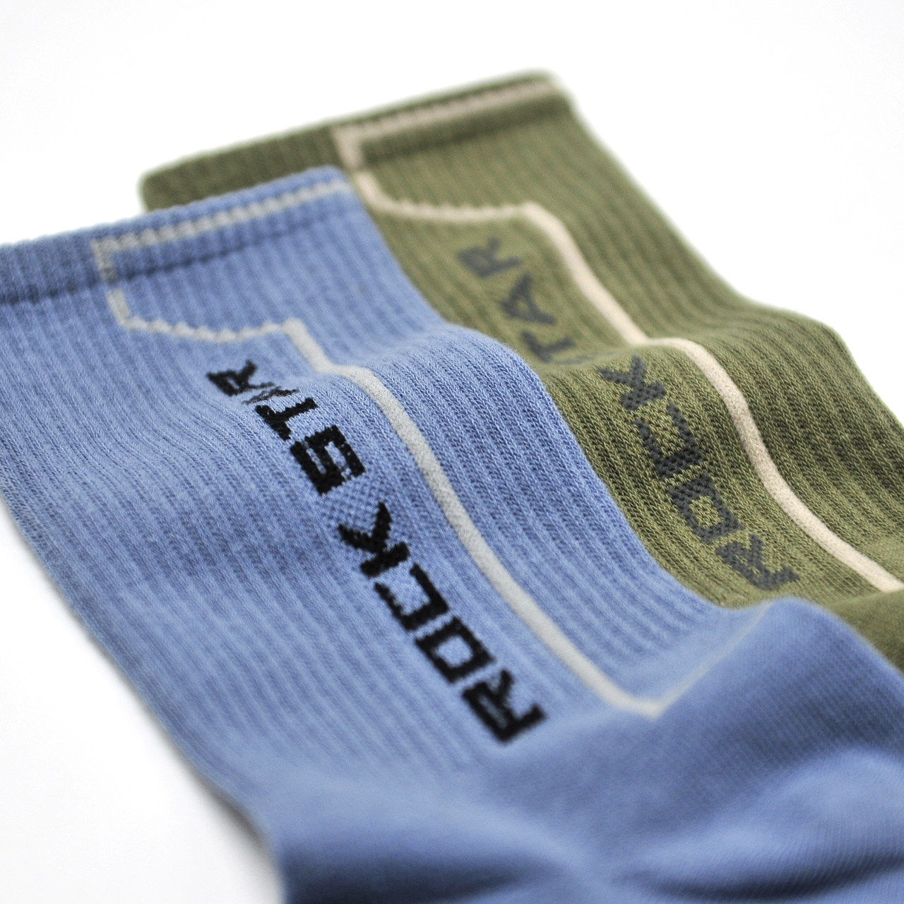 rockstar摇滚明星英文字母线条中筒短袜