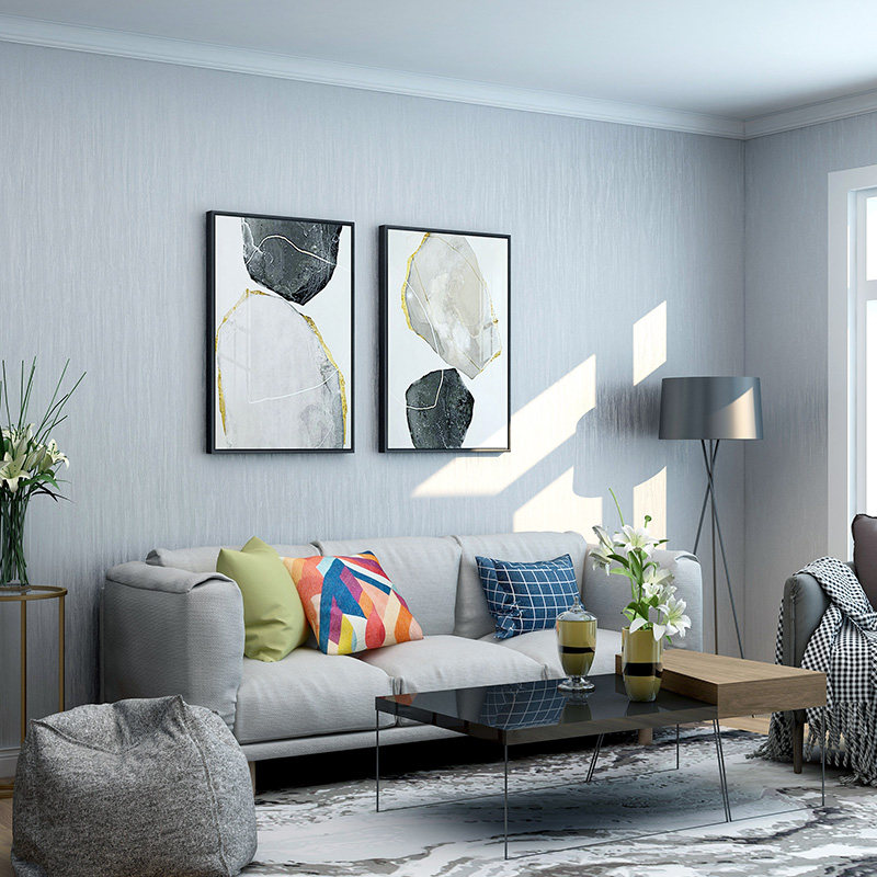 迈科简约现代墙布无缝全屋卧室满铺北欧素色无缝墙布