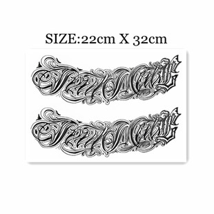 胸前字母奇卡诺花体包邮花臂少女tattoo花胸逼真纹身贴