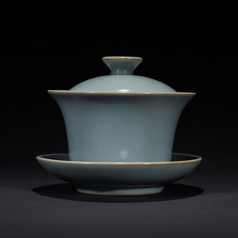 盖碗茶具唐丰汝窑李学手工汝瓷陶瓷功夫功夫茶盖碗