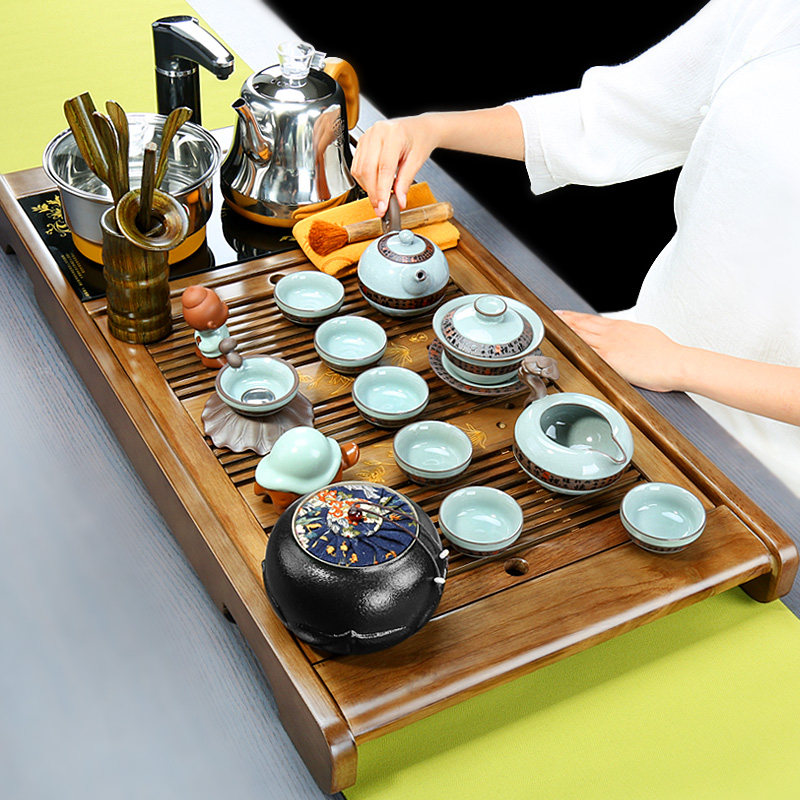 唐丰茶具套装家用功夫茶具茶盘全自动整套简约泡茶茶道喝茶荼具