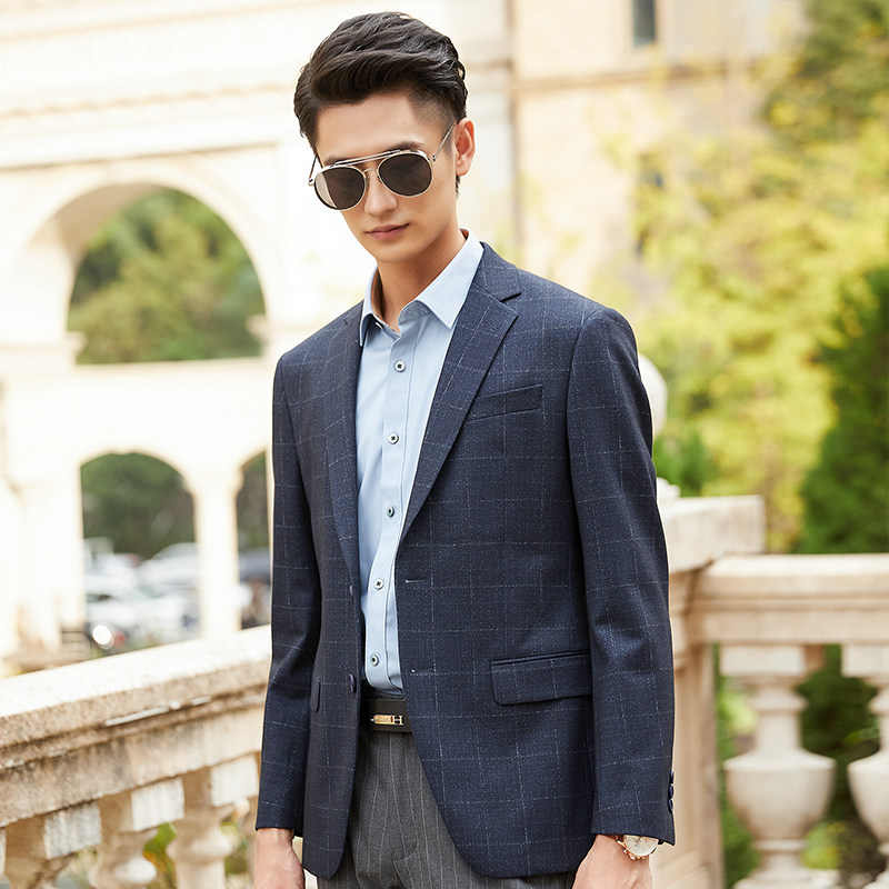 外套busen步森森春秋季男士休闲潮流小西西装西服