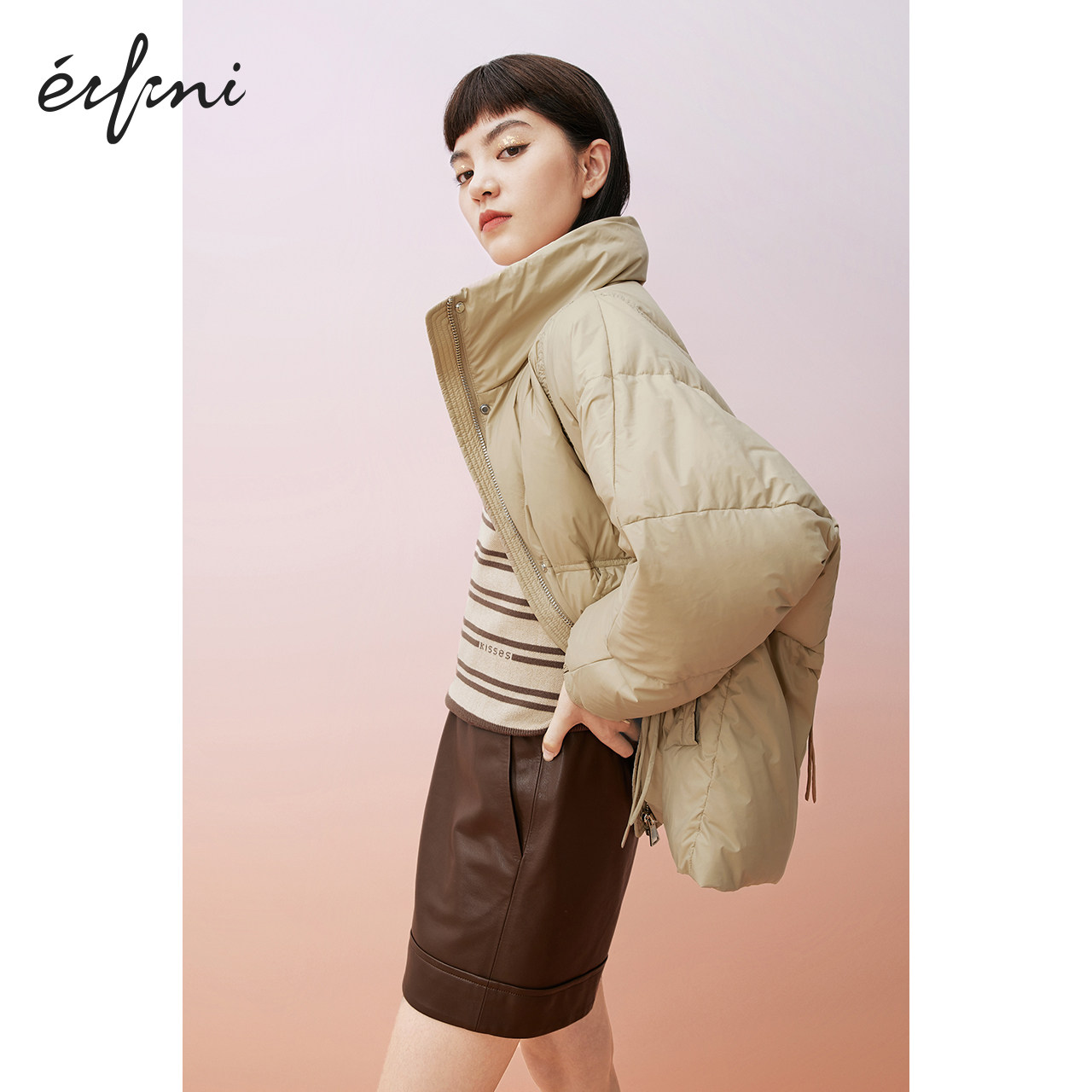 伊芙丽羽绒服2020秋冬季新款韩版白鸭绒面包时尚保暖羽绒服