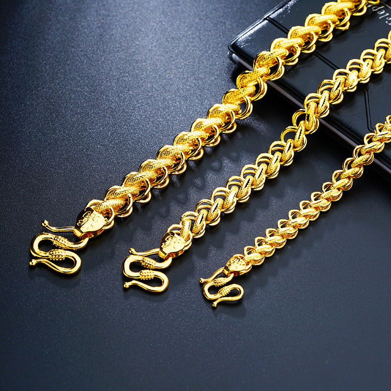 沙金越南24k大金链子首饰泰国仿真真假黄金项链