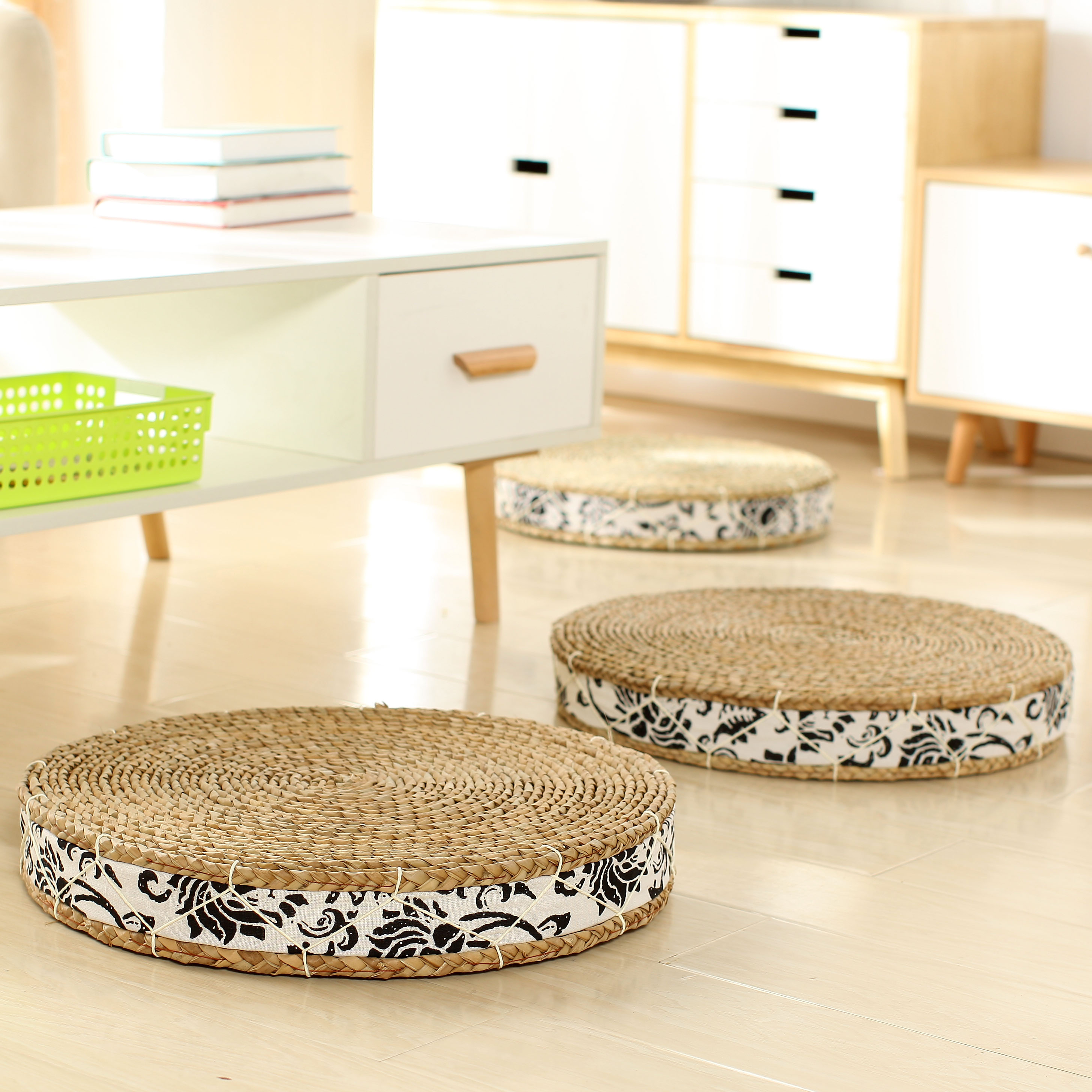 草编蒲团瑜伽垫禅海绵坐垫藤编加厚拜佛打坐蒲团