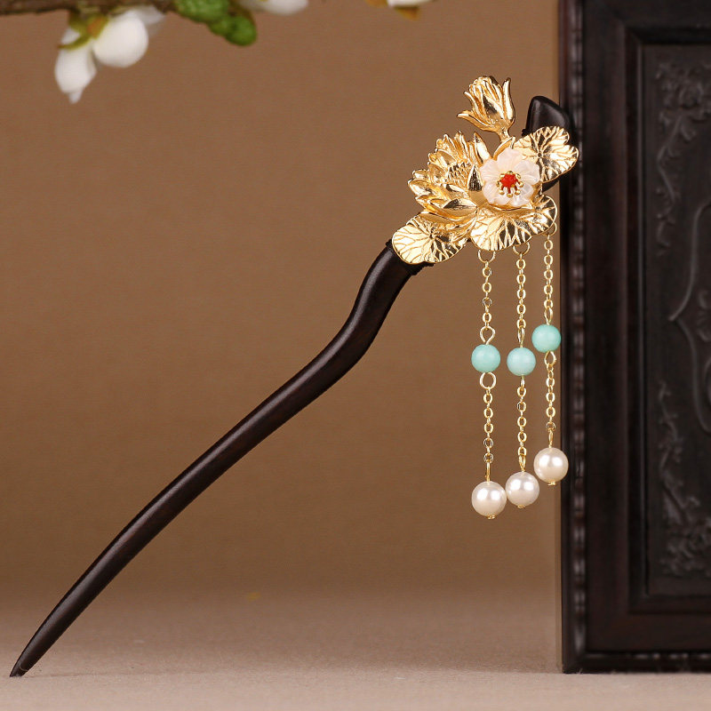 古风珠钗汉服头饰木簪古典步摇发簪盘发流苏发饰