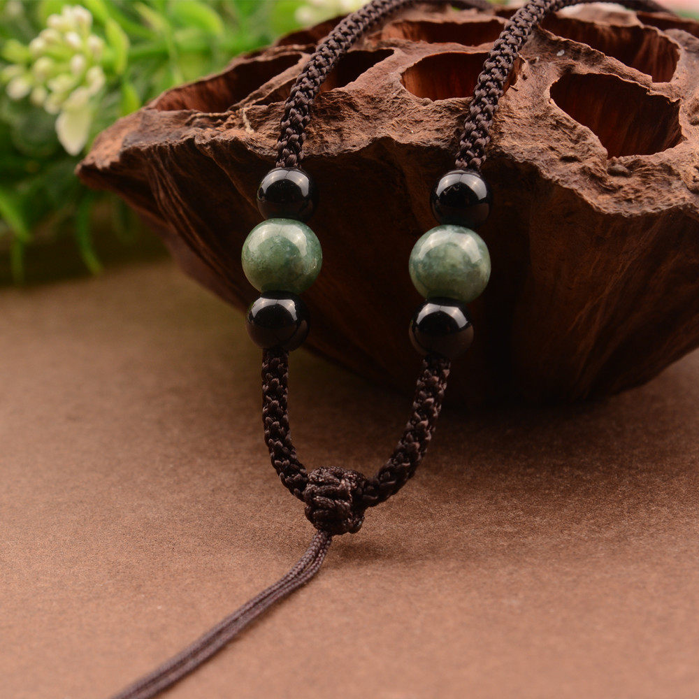 项链绳子天然翡翠手工编织玉佛观音玉佩佩挂坠绳绳