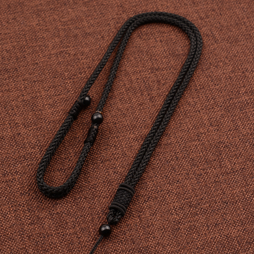 可调节男女黑项链挂件绳平安扣貔貅玉坠翡翠吊坠挂绳挂坠蜜蜡绳子