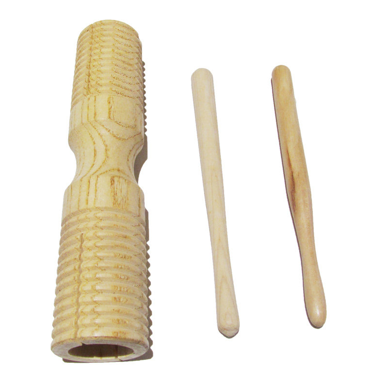 乐器木森奥尔夫双响打击乐器加沟高低棒子优质原木儿童击打乐器