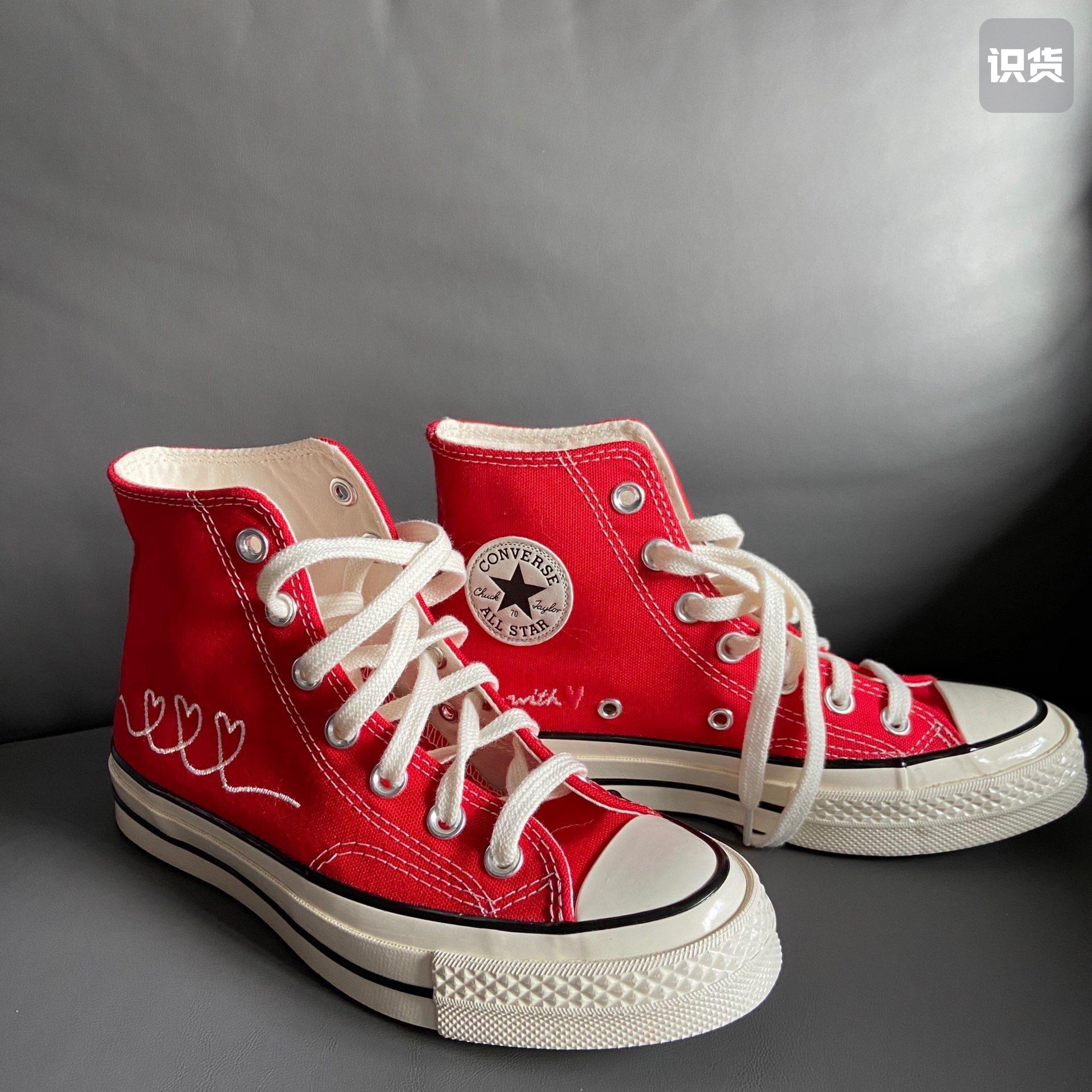 converse匡威70s水晶爱心情人节限定款高帮帆布鞋帆布鞋