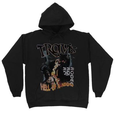 travisscott嘻哈闪电欧美街头说唱印花vintage复古连帽卫衣