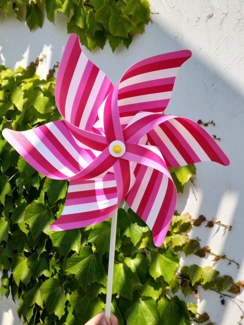 30cm条纹六叶六角风车6叶幼儿园公园楼盘景点区风车