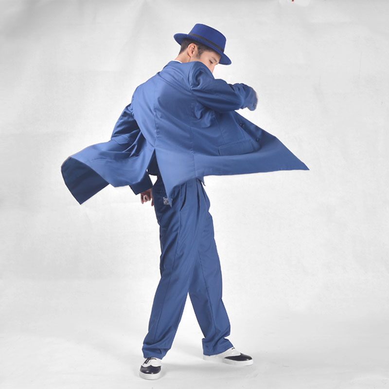 popping西装外套衣服locking演出服西服街舞表演机械西服套装